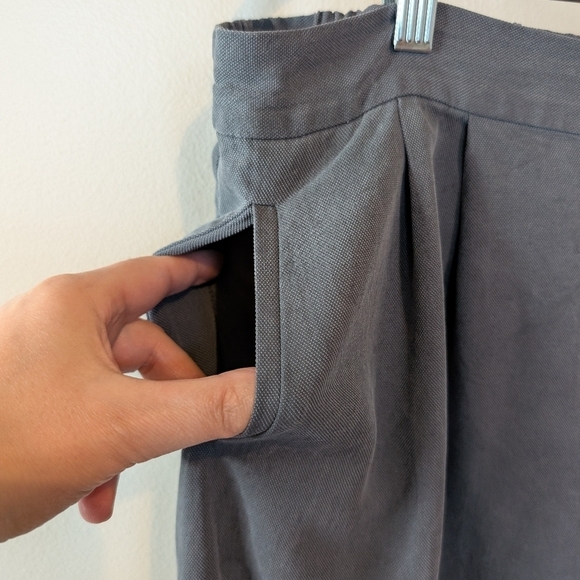 Eileen Fisher gray wide leg cropped pants gray sz XL - Picture 4 of 7